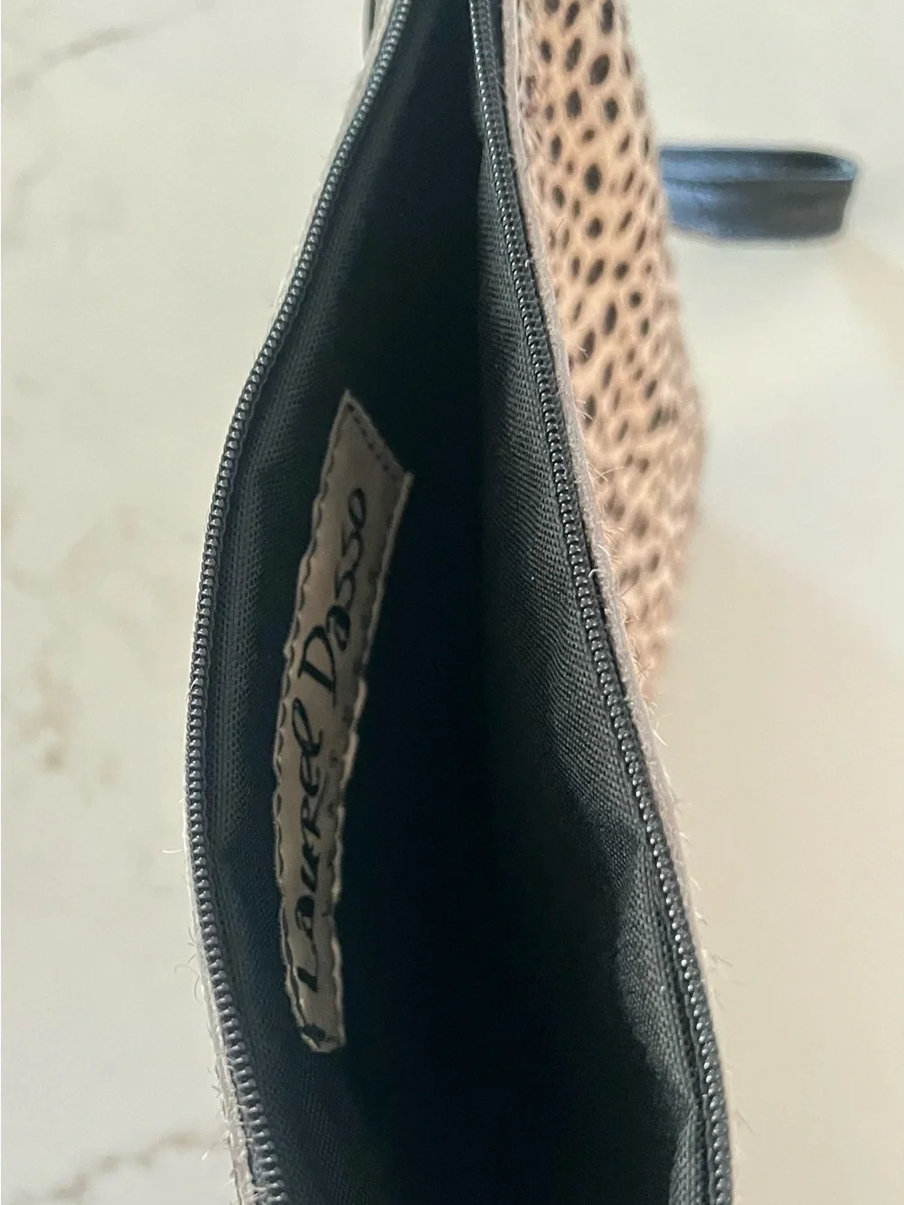 Laurel Dasso Leopard Haircalf Leather Wristlet Clutch Mob Wife Pony Hair